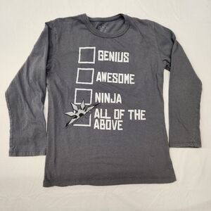 Childrens place genius awesome ninja grapic long sleeve shirt